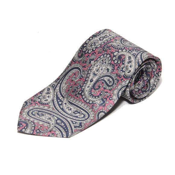 Vintage Giacomo Italia Paisley Print Silk Tie 3.25" x 57.25" - Picture 1 of 7